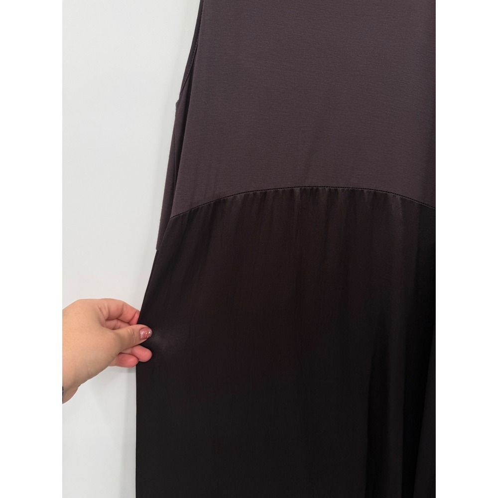 Anthropologie Medium Maxi Dress Womens Brown‎ Mixed Media High-Low Sleeveless - Picture 8 of 10